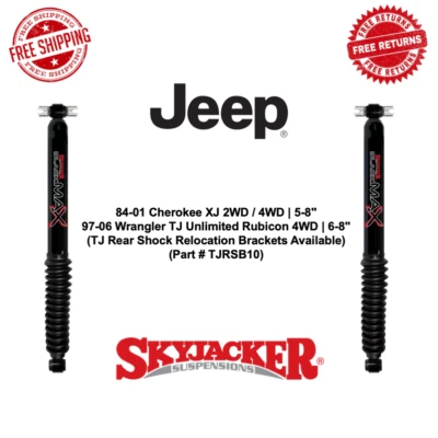 Par de amortiguadores traseros Skyjacker MAX negros para 97-06 Jeep Cherokee, TJ, Wrangler | 4x4 Foto 1 de 4