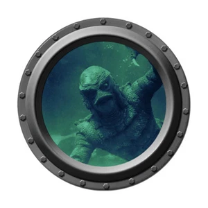 The Creature from the Black Lagoon Watches You Porthole Wall Decal - Picture 1 of 1