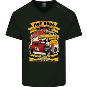 Hot Rod maßgeschneidertes Vintage Brooklyn New York City Herren V-Ausschnitt Baumwolle T-Shirt - Bild 1 von 3