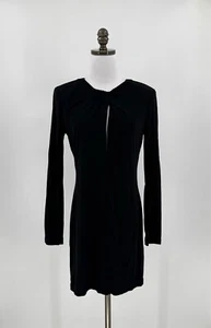 Anine Bing Black Amaya Keyhole Dress Long Sleeve Stretch Sz M - Picture 1 of 7