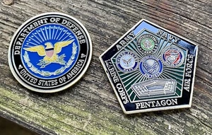 United States Department Of Defense Pentagon Challenge coin Set Of 2 USA Army - Picture 1 of 3