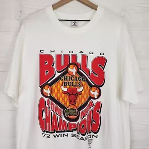 T-shirt vintage 1996 Chicago Bulls 4x NBA Champions punto singolo uomo taglia XL - Foto 1 di 10