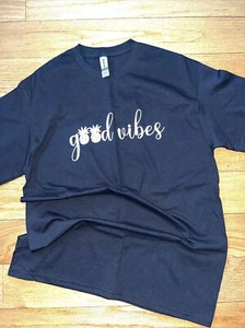 Vida Vibe Volleyball T-Shirt Good Vibes Black Adult Medium  - Picture 1 of 5