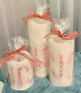 BRANDNEU! 3 LED FLAMMENLOSE BATTERIE/ELEKTRISCHE KERZEN MIT ZUCKERSTANGEN WEIHNACHTEN - Bild 1 von 5