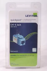 Leviton 6G108-1B network CAT6 Jack Quickport Professional Grade Blue - Picture 1 of 2