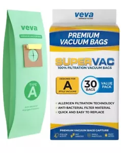 Veva Type A Vacuum Bag 1-1.5 Dry Gallon Capacity Premium SuperVac 30 Pack Sealed - Picture 1 of 7