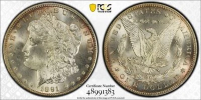 1891 CC CARSON CITY PCGS MS65 - Silver Morgan Dollar $1 US Coin #51703A - Image 1 of 3