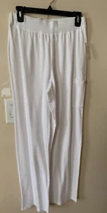 Hot Cotton White Cargo Cotton Sweatpants Size M NWT - Picture 1 of 3