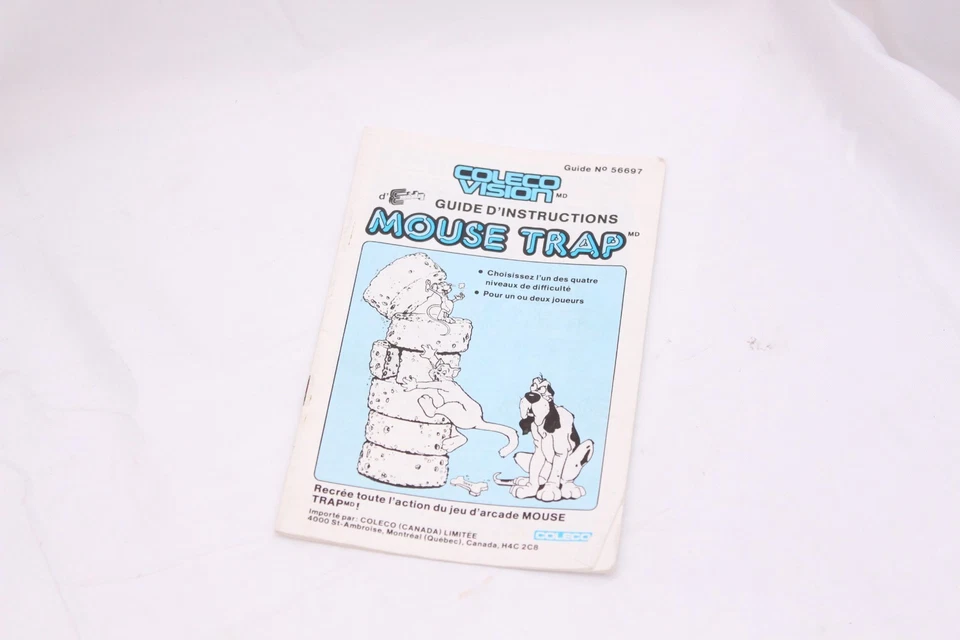 Colecovision -  Mouse Trap - Instruction Manual Only French and English - Image 1 of 1
