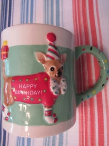 PRE-OWNED 2007 HAPPIY BIRTHDAY MUG - CHIHUAHUA - 3D - WESTLAND GIFTWARE - Picture 1 of 7