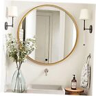 Round Wall Mirror 24 Inch Metal Frame Circle Decoratived Wall Mirror, Gold
