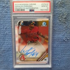 Geraldo Perdomo 2019 1st Bowman Chrome RARE AUTO Rookie Card RC PSA 10 GEM-MT