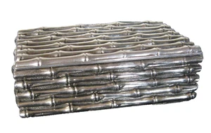 Boîte Maria Pergay Bambou métal argenté Coffret Maison Baguès Vintage Design - Picture 1 of 10