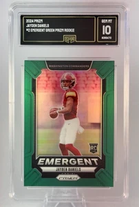 Jayden Daniels 2024 Panini Prizm #2 Emergent Green Prizm Rookie RC GMA 10 Gem MT - Picture 1 of 5