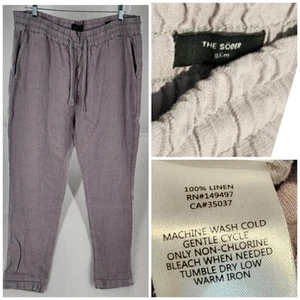 Pantalones de mezclilla JOE'S The Soder ajustados talla grande de lino grises - Imagen 1 de 8