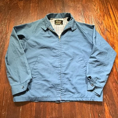 Vintage Sears Sportswear Jacket Mens 44 Tall Ricky Zip PermaPrest Bi Swing 70s - Image 1 of 4