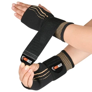 NeoAlly Copper Compression Wrist Sleeve for Carpal Tunnel Gloves with Adjusta... - Picture 1 of 7