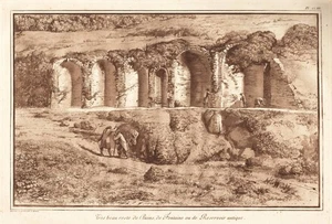 Centuripe Enna ancient bath ruins Sicilia Radierung etching incisione sepia 1780 - Bild 1 von 1