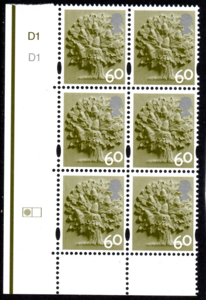 ENGLAND - 2010 60p CYL D1 D1 BLOCK OF 6, FINE UNMOUNTED MINT (MNH) - Image 1 of 1