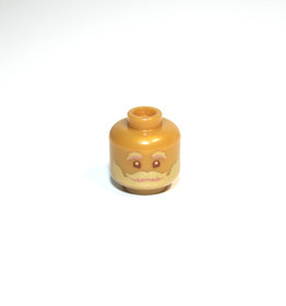 1x LEGO &reg; head with beard/brows in copper/gold 3626pb4018 new pearl gold
