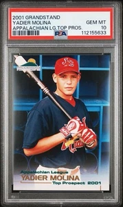 2001 Grandstand Appalachian League Top Prospects Yadier Molina Rookie PSA 10 - Bild 1 von 2