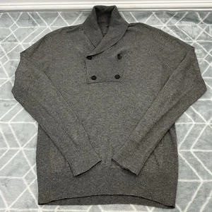 All Saints Mens Jumper XL Grey Katro Sweater Funnel Neck Wool Blend Pullover - Picture 1 of 8