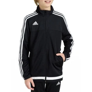 Adidas Climacool Tiro 15 Youth Kids Training Full Zip Black Jacket Size S - Picture 1 of 10