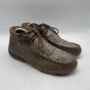 TWISTED X Women's Size 10 Tooled Bomber Chukka Driving MOC Brown WDM0080 - Picture 1 of 12