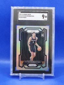 2023-24 Panini Prizm - Silver Prizm #136 Victor Wembanyama (RC) SGC 9 MT Spurs! - Foto 1 di 2
