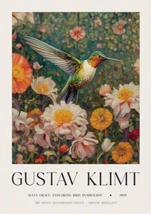 Canvas Wall Art Hummingbird by GUSTAV KLIMT 12 x 16 702 - Picture 1 of 3