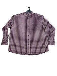 Herren Ariat Pro Series Hemd Gr. XXL Langarm Knopf weinrot & weiß kariert - Bild 1 von 15