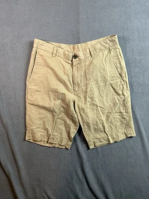 Brooks Brothers 346 Mens Size W33 Linen Blend Flat Front Shorts Beige - Image 1 of 4