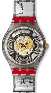 Reloj Swatch Vintage EDWIN MOSES SAZ106 1996 Hecho en Suiza Automático 23 Joyas Nuevo en Caja - Imagen 1 de 5