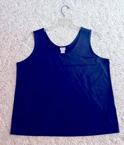 Chico’s Size 4 US Size XXL Dark Blue Sleeveless Silky Feel Dressy Women’s Tank - Picture 1 of 3