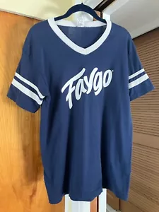 90s Retro Faygo Detroit Blue Striped Cotton V Neck Baseball Tee Shirt Adult M - Bild 1 von 9