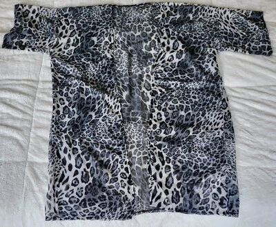 The Snooki Shop Womens Black Gray Leopard Sheer Duster/Beach Cover Up NWT  - Image 1 of 4