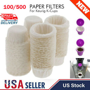US 100/500Pcs Disposable Paper Filters Cups Replacement For Keurig-K-Cup Coffee