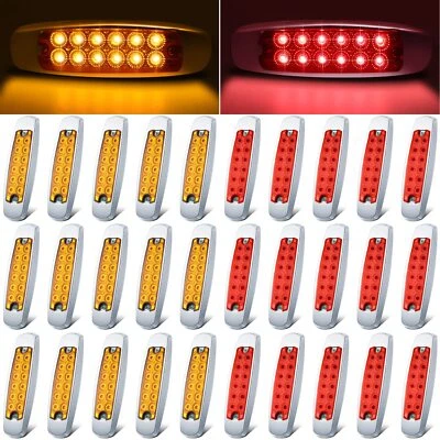 12 LED Side Marker Light 6.4" Clearance Truck Trailer Light for Peterbilt 12V - Image 1 of 4