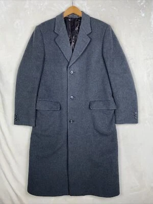 Hammersley Mens Trench Coat 40 Long Gray Wool/Cashmere Long Pockets Winter - Image 1 of 4