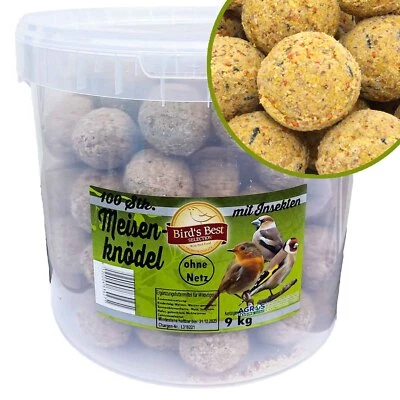 100 Meisenknödel im Eimer mit Insekten ohne Netz Vogelfutter Fettfutter  - Bild 1 von 4