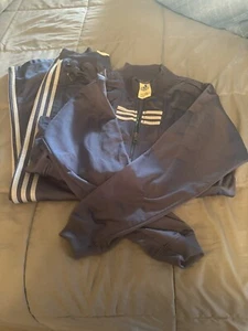 Vintage Adidas Track Suit Small Blue Women Full Zip Jacket Pants 3 Stripes Used - Picture 1 of 4