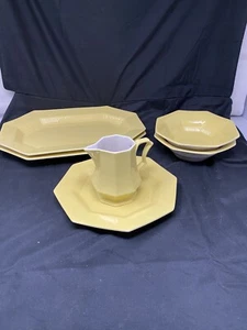 Lot Of 6 Pcs Independence Ironstone Yellow Bouquet Daffodil - Picture 1 of 11