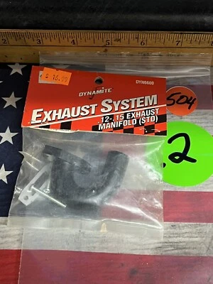 VINTAGE Dynamite DYN6600 .12 - .15 Exhaust Manifold Set Standard Aluminum Black - Image 1 of 3