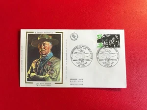 FRANCE FRANCAISE 1982 FDC SILK LORD BADEN-POWELL BOY SCOUT MOVEMENT - Picture 1 of 1