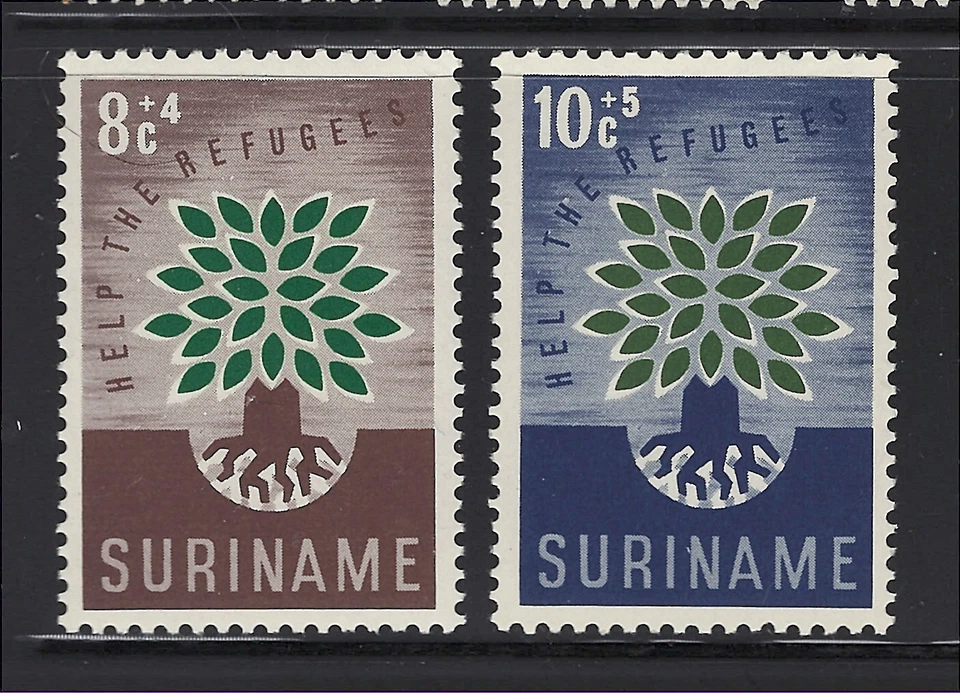 Surinam Scott # B73-B74 MNH Semi-Postal World Refugee Year 1960 - Image 1 of 1