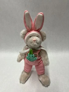 Hugfun Hug Fun 2001 Stofftier Bär Plüsch rosa Strick Hase Kaninchen Outfit - Bild 1 von 12