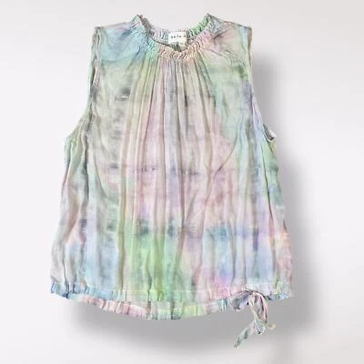 Bella Dahl Smocked Short Sleeve Blouse in Ethereal Pastel Size S Boho Indie - Image 1 of 4