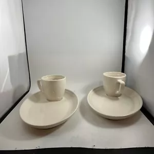 Vintage KERMANSAVI FInland White Ceramic Expresso Mug and plate - Picture 1 of 8