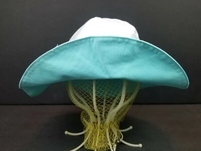 Chapéu de sol Crazy 8 reversível infantil branco/aqua tamanho 2T-3T - Imagem 1 de 4