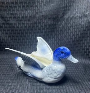 Blau & weiße Ente Pflanzgefäß - Erphila Tschechoslowakei - 9" schönes Stück - Bild 1 von 9
